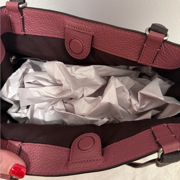 Coach Andy Horse & Carriage Raspberry Wine Pebbled Pink Leather Tote Bag EUC - Picture 9 of 11
